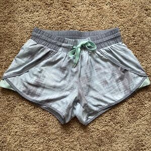 Avalanche Gray and White Workout Shorts